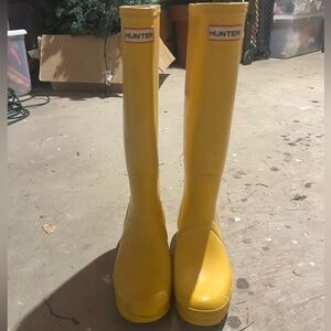 Hunter Yellow Winter Rain Boots Waterproof